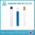 Laboratory glassware clear borosil glass plastic flat bottom tube with optional caps